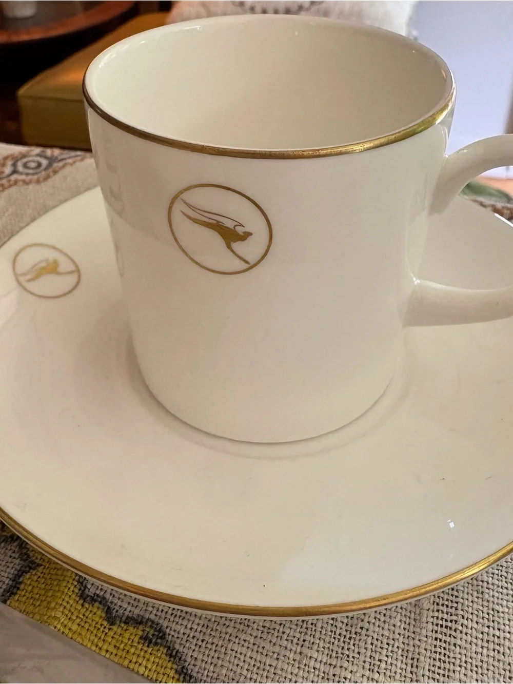 70’s Australian Airlines Collectable Wedgwood Qantas  Set of 2 Espresso Cups